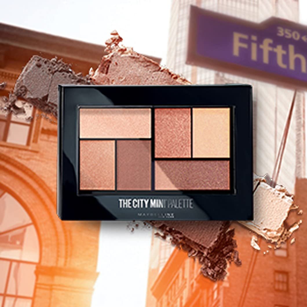 Maybelline New York The City Mini Eye Shadow Palette - 5th Avenue Sunset, 6 Highly Blendable Shades, Shimmer & Metallic Finish. The City Mini Eyeshadow Palette is Pigmented & Long-lasting - Image 4