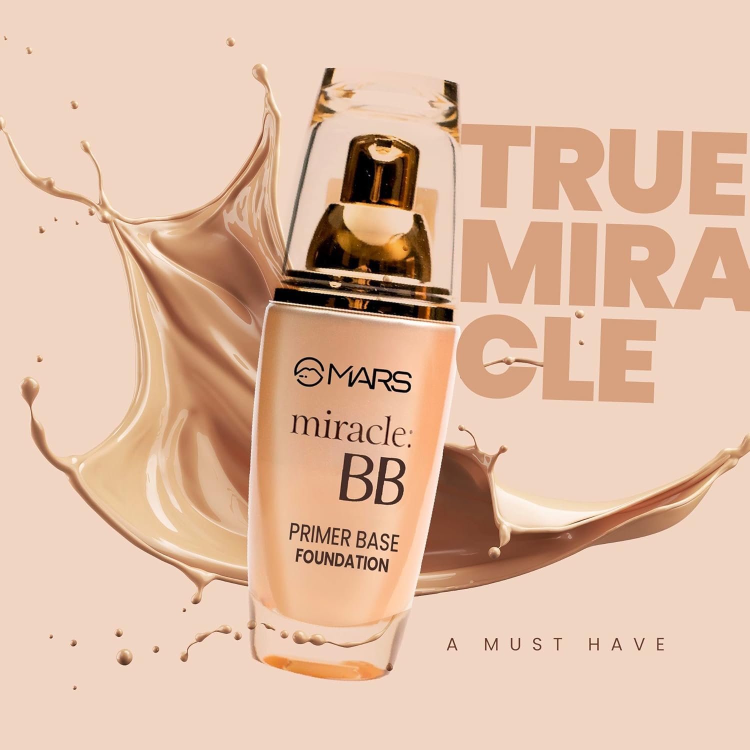 Mars Miracle Bb Makeup Foundation For Women With Primer Base For All Skin Type Light Weight Waterproof F04 60Ml (Pack Of 1). (102-Beige, Free Size)