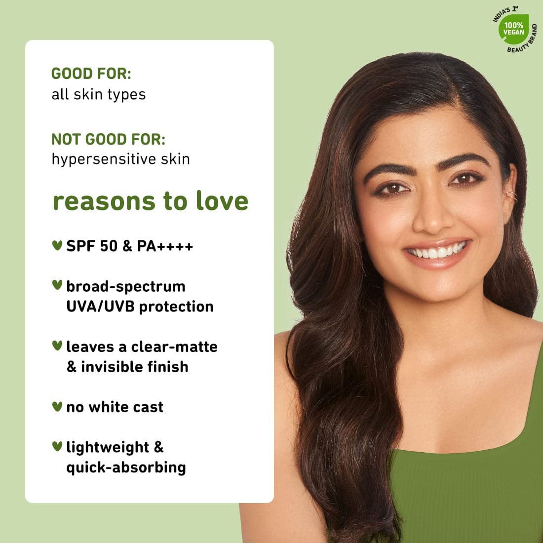 Plum Green Tea & Peptide Daily Sunscreen Serum with Broad-spectrum SPF 50 & PA++++ | Fights Pimples | Prevents Wrinkles | UVA & UVB Protection | No White Cast | 100% Vegan | 50ml