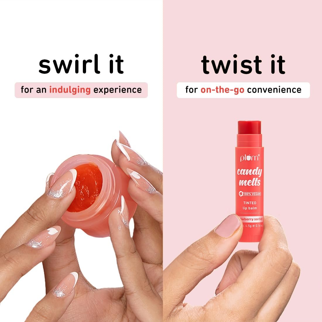 Plum Candy Melts Strawberry Sorbet Tinted Lip Balm | Moisturizes & Nourishes | Hydrates Dry & Chapped Lips | 100% Vegan | 4.5g - Image 7