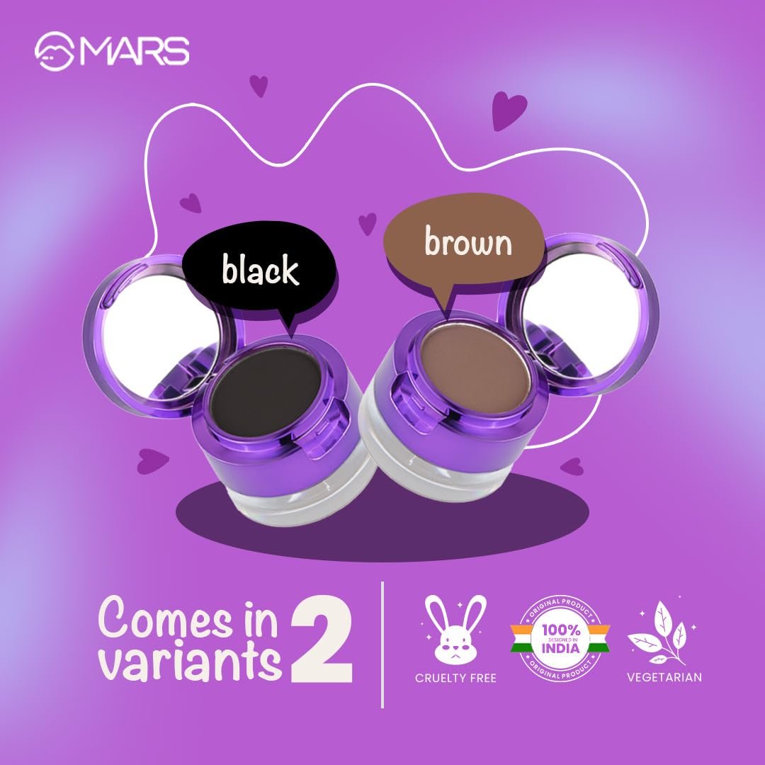 MARS Eyelove Multi Pods Gel Eyeliner & Eyebrow Powder With Dual Ended Brush | Smudge Proof & Water Proof | Long Lasting | Rich Pigmentation | Inbuilt Mirror for Touch-up (3.5gm) (Black) - Image 6