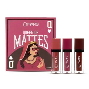 MARS Queen of Mattes Lipstick Valentine Gift Items Box Set, 3 x 4.5 ml, Smudgeproof, Transferproof, Intense Pigmentation, Long-Lasting (ALL ROUNDER)