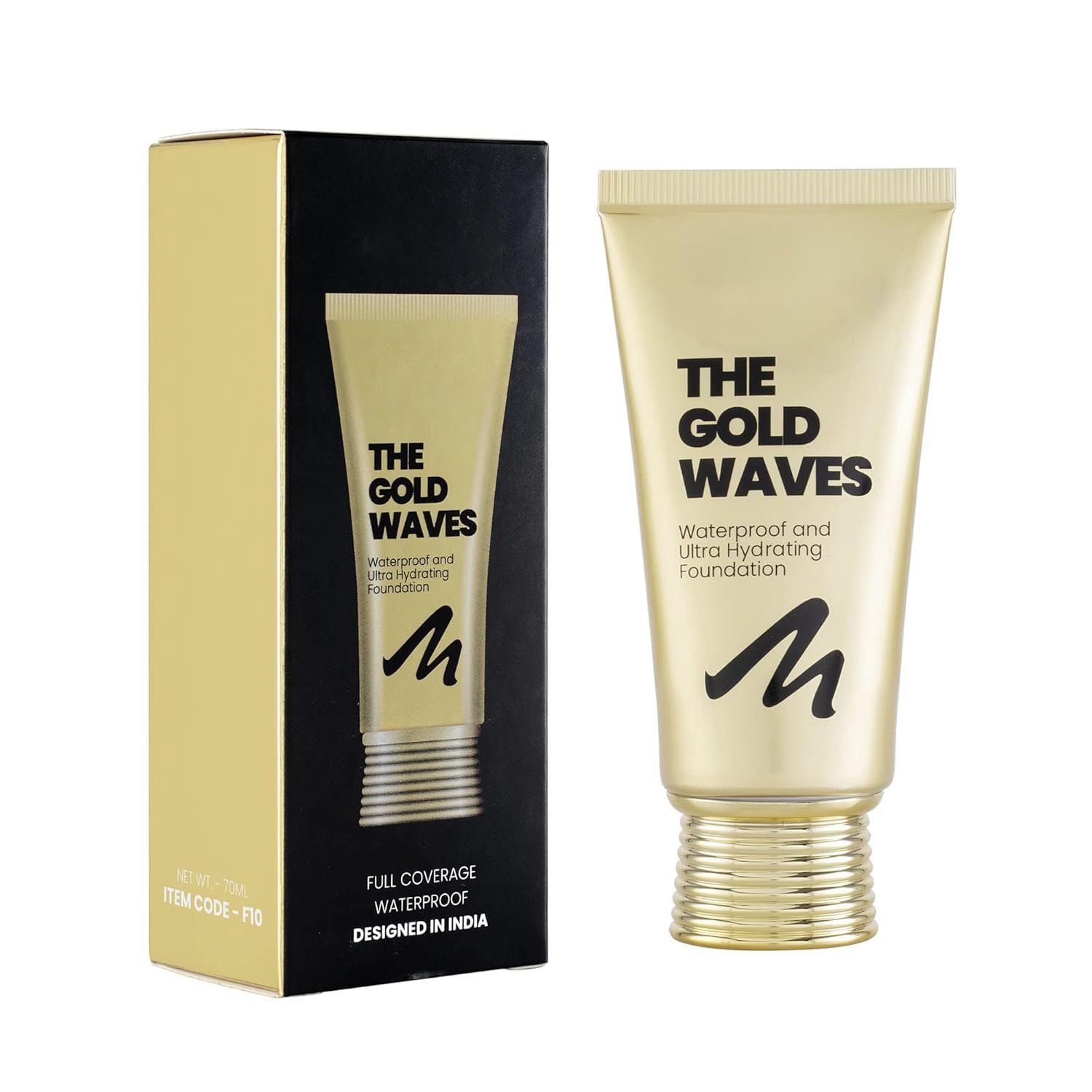 Mars The Gold Waves Waterproof Matte Foundation For 18 Hrs Long Lasting Stay Full Coverage F10 50ml (Pack Of 1). (102-Beige, Free Size)