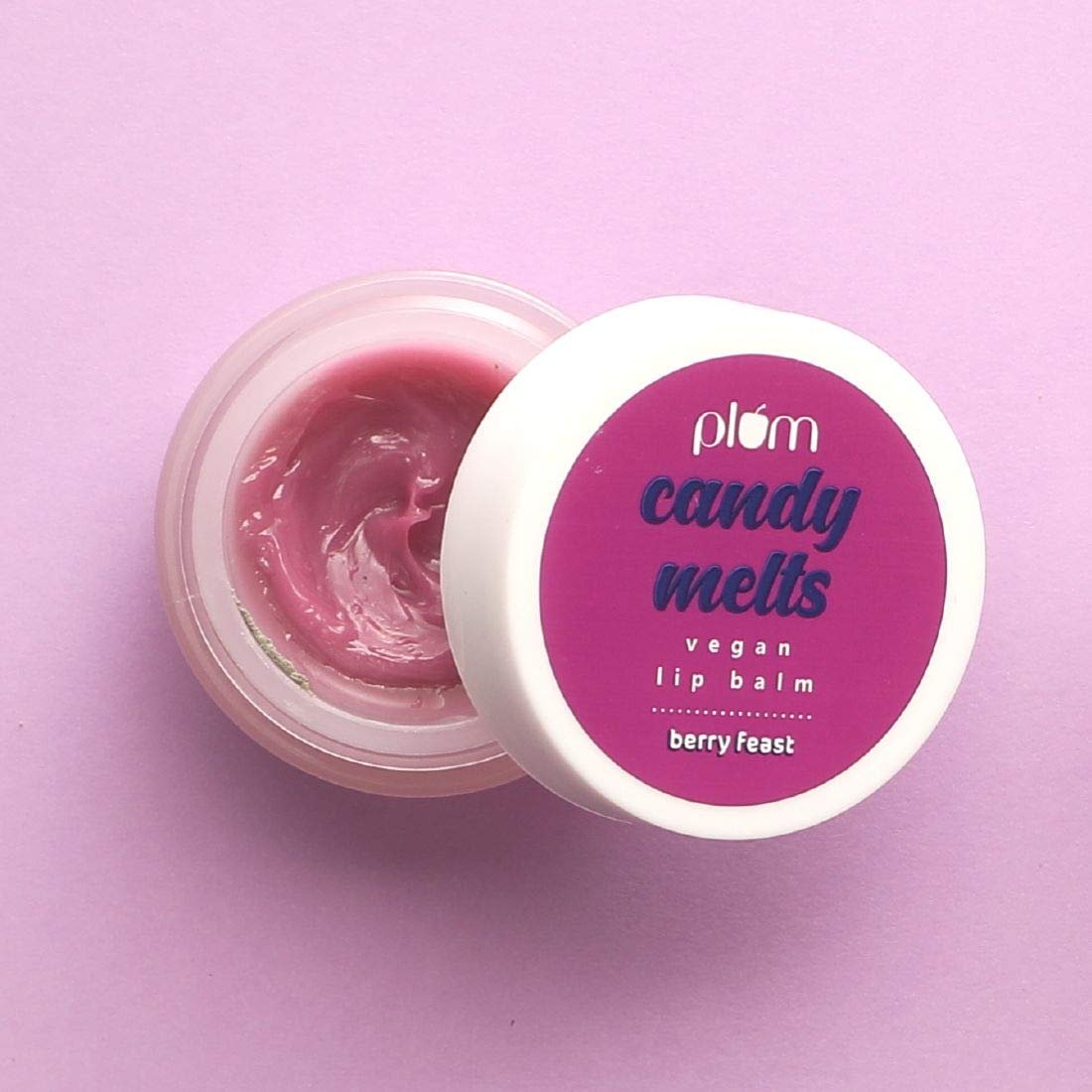 Plum Candy Melts Vegan Lip Balm | Berry Feast | For Dry & Chapped Lips | Natural SPF with Vitamin A | Natural UV Protection | Ultra Moisturization | Added Shine | 100% Vegan | Paraben Free | 12g