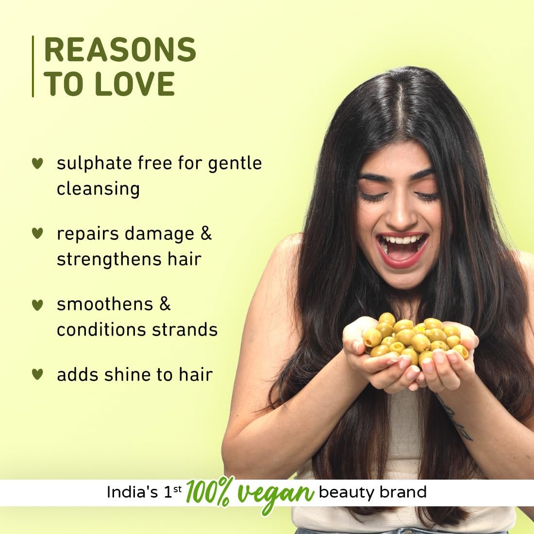 Plum Olive & Plant Keratin Damage Repair Shampoo | Sulphate-Free | With Olive & Macadamia oil| For Damaged, Salon-Treated Hair | 250 ml