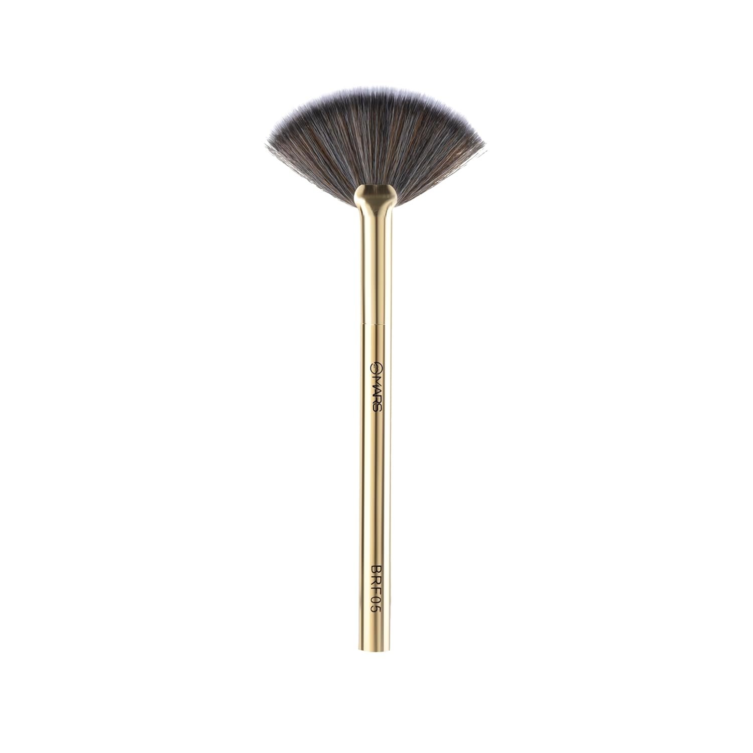 MARS Artist’s Arsenal Professional Fan Brush For Face Highlighting | Precise Synthetic Brushes | Feather Soft Touch | Perfect For Highlighting | Luxe Packaging Makeup Brush (Golden)