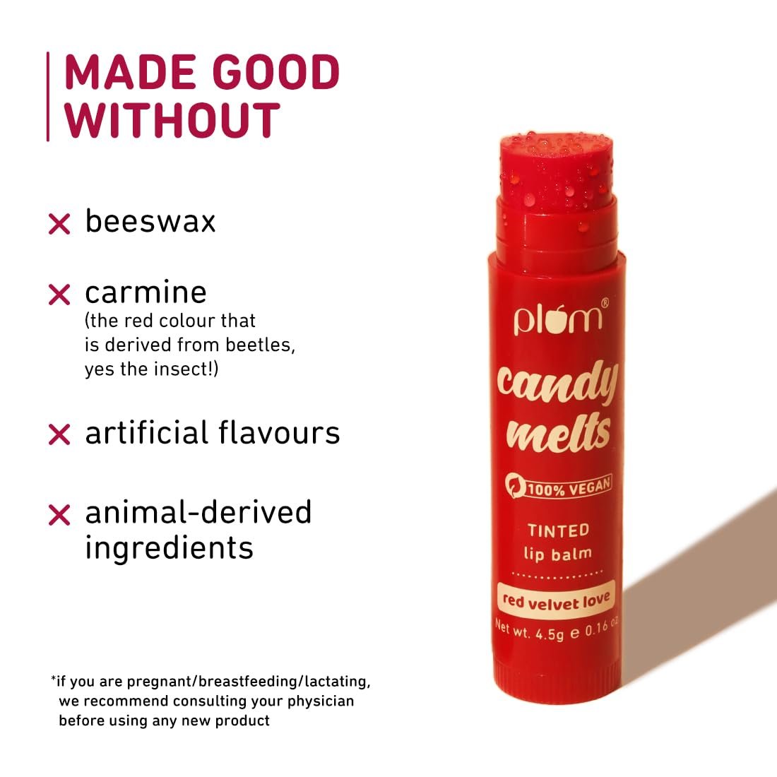 Plum Candy Melts Red Velvet Love Tinted Lip Balm | Moisturizes & Nourishes | Hydrates Dry & Chapped Lips | 100% Vegan | 4.5g - Image 3