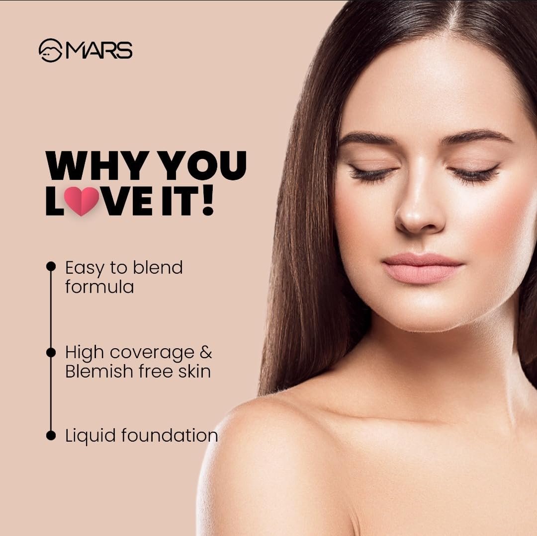 MARS 3 in 1 Airbrush Compact Powder | Matte Finish Oil Control Face Makeup | Lightweight Buildable Coverage for All Skin Types | 12g (SHADE-2) - Image 6