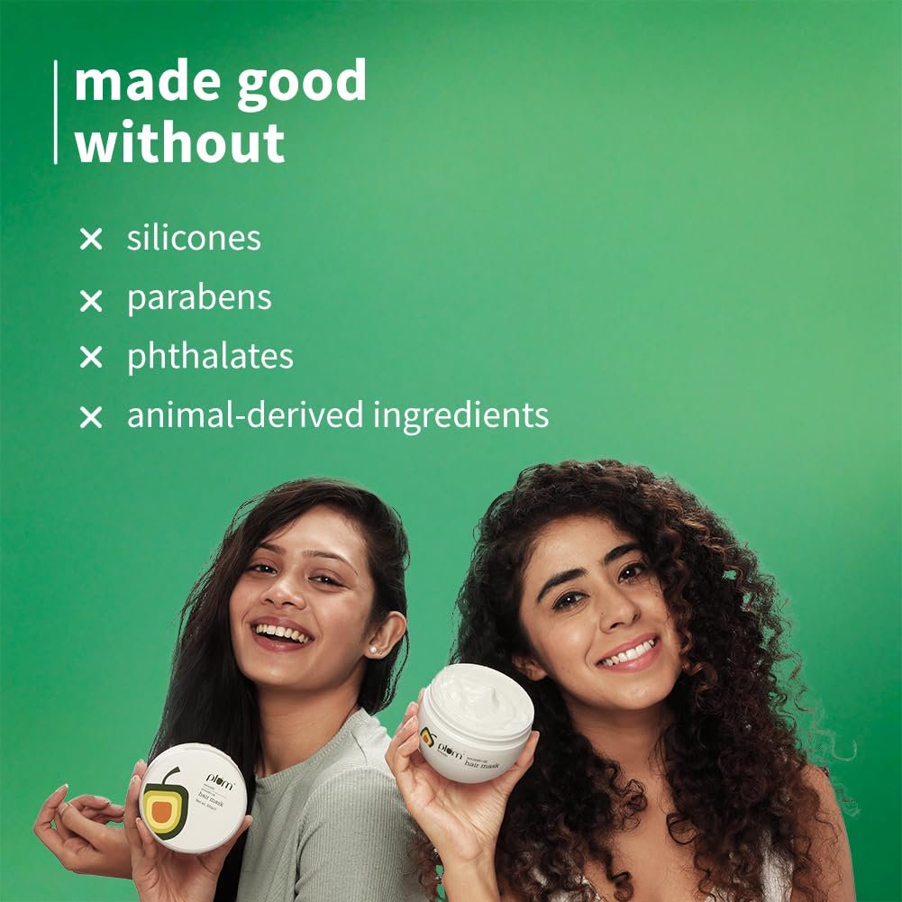 Plum Avocado NourishUp Hair Mask For FrizzFree Hair Contains Avocado Oil Argan Oil Shea Butter Hair Spa Treatment For Smooth Hair 100 Vegan, White, 250 gram - Image 4