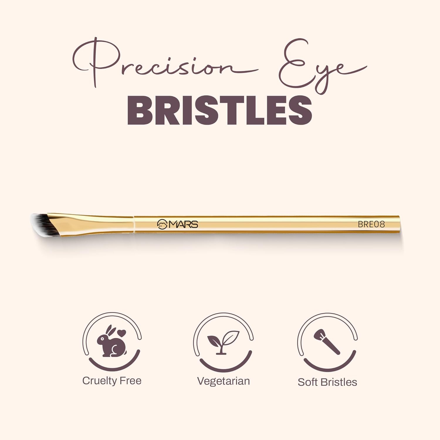 MARS Artist's Arsenal Precision Eye Brush | Ultra-Fine Bristles | Perfect for Master Detailed Application | Multi-Functional | Soft and Ergonomic Design | Luxe Packaging (Golden) - Image 4