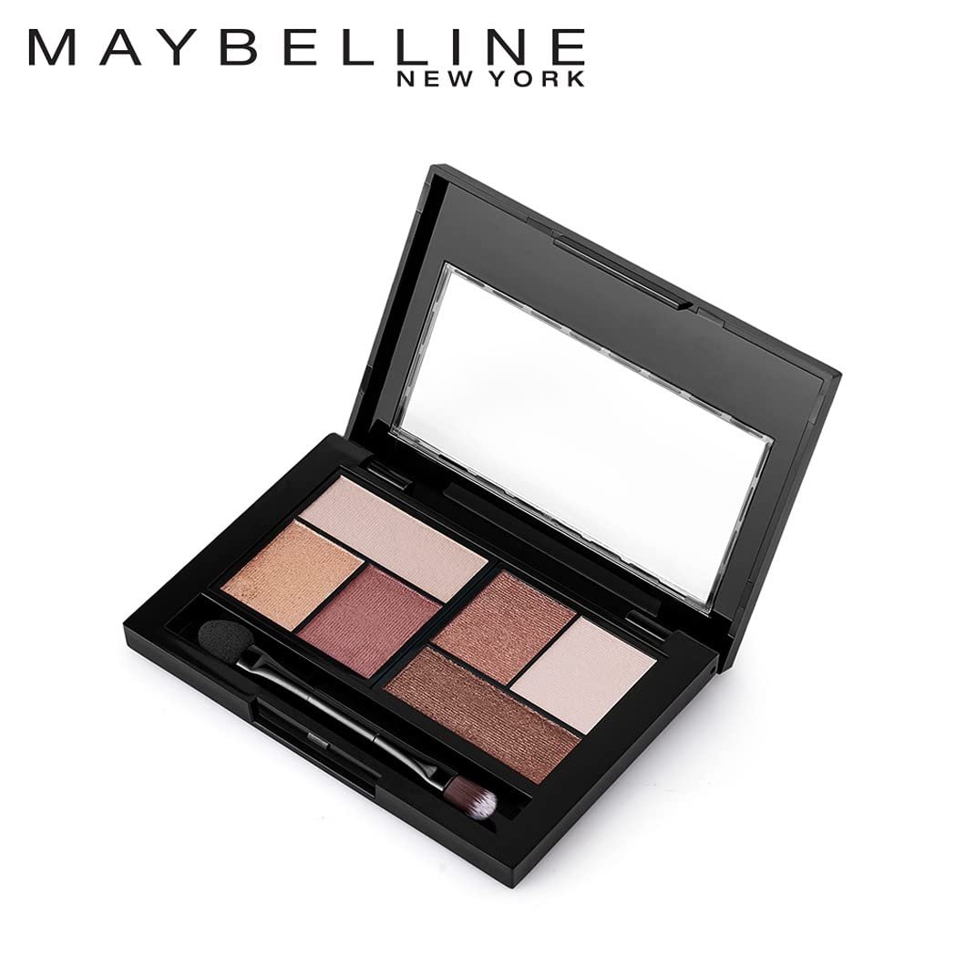 Maybelline New York The City Mini Eye Shadow Palette – 5th Avenue Sunset, 6 Highly Blendable Shades, Shimmer & Metallic Finish. The City Mini Eyeshadow Palette is Pigmented & Long-lasting