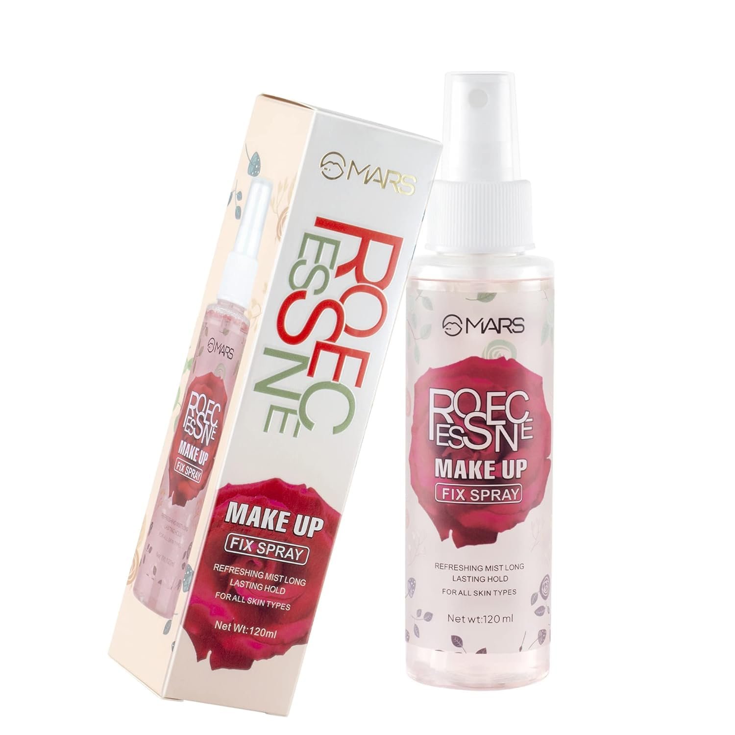 MARS Rose Essence Makeup Fix Spray, Makeup Fixer Spray,Rose Make up Fixing, Makeup Fixer,Multicolor, 120 ml