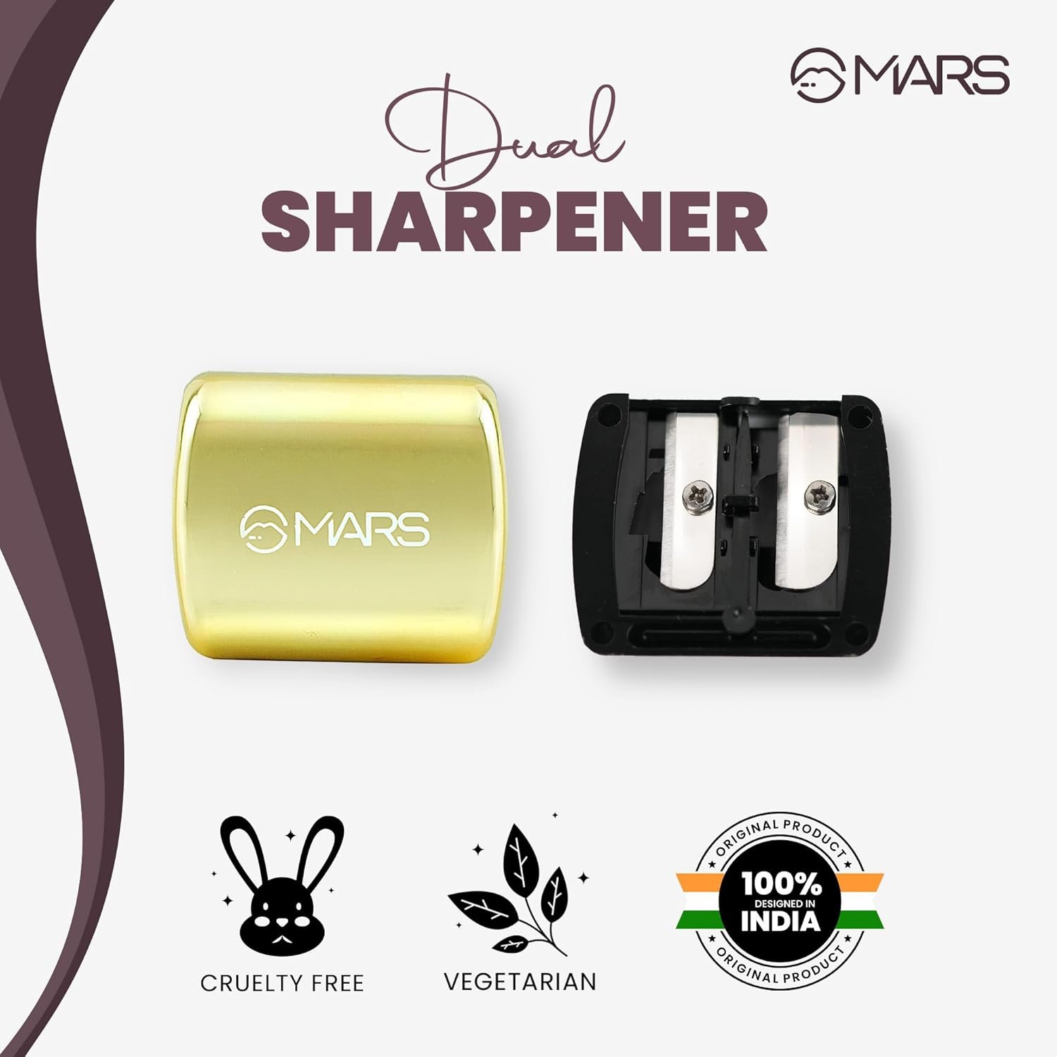MARS 2in1 Dual Sharpener I Professional Grade Sharpener | Sharpens any type of Pencil & Lip Crayon | Compact and Portable. - Image 6