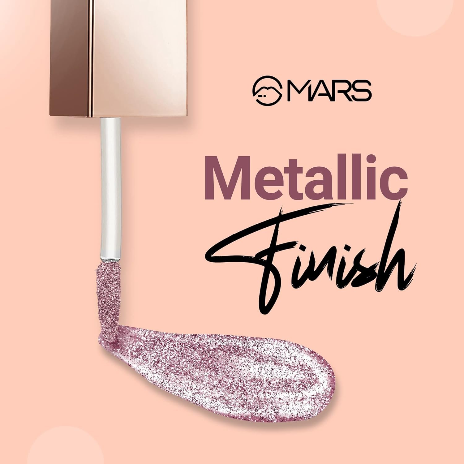 MARS Metallic Liquid Glitter Eyeshadow | Waterproof & Highly Pigmented | Smooth Glide Formula (5.5ml) (06-Electra Heart)