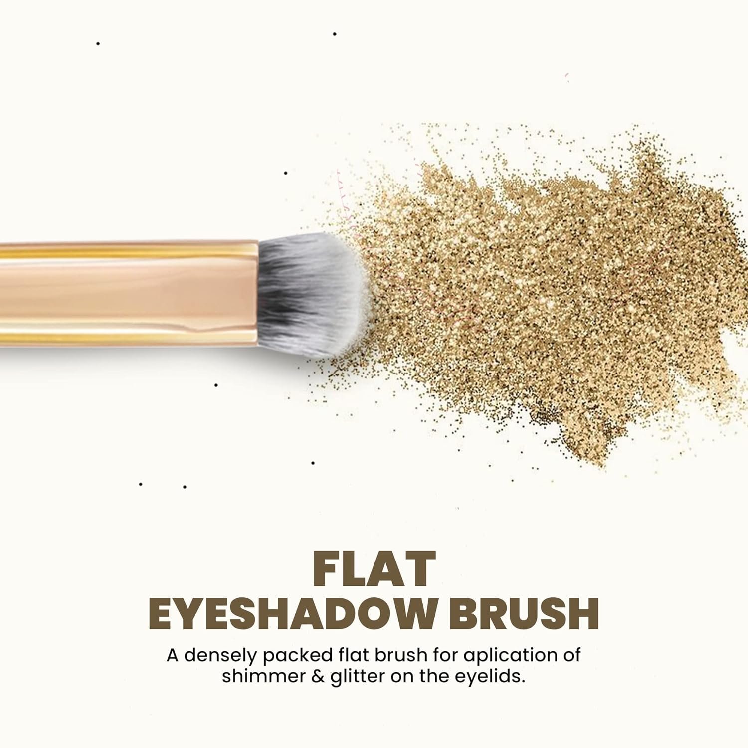MARS Artist’s Arsenal Professional Flat Eyeshadow Makeup Brush | Feather Soft Touch | Precise Synthetic Bristle | Perfect for Eyeshadow | Luxe Packaging Makeup Brush (Golden)