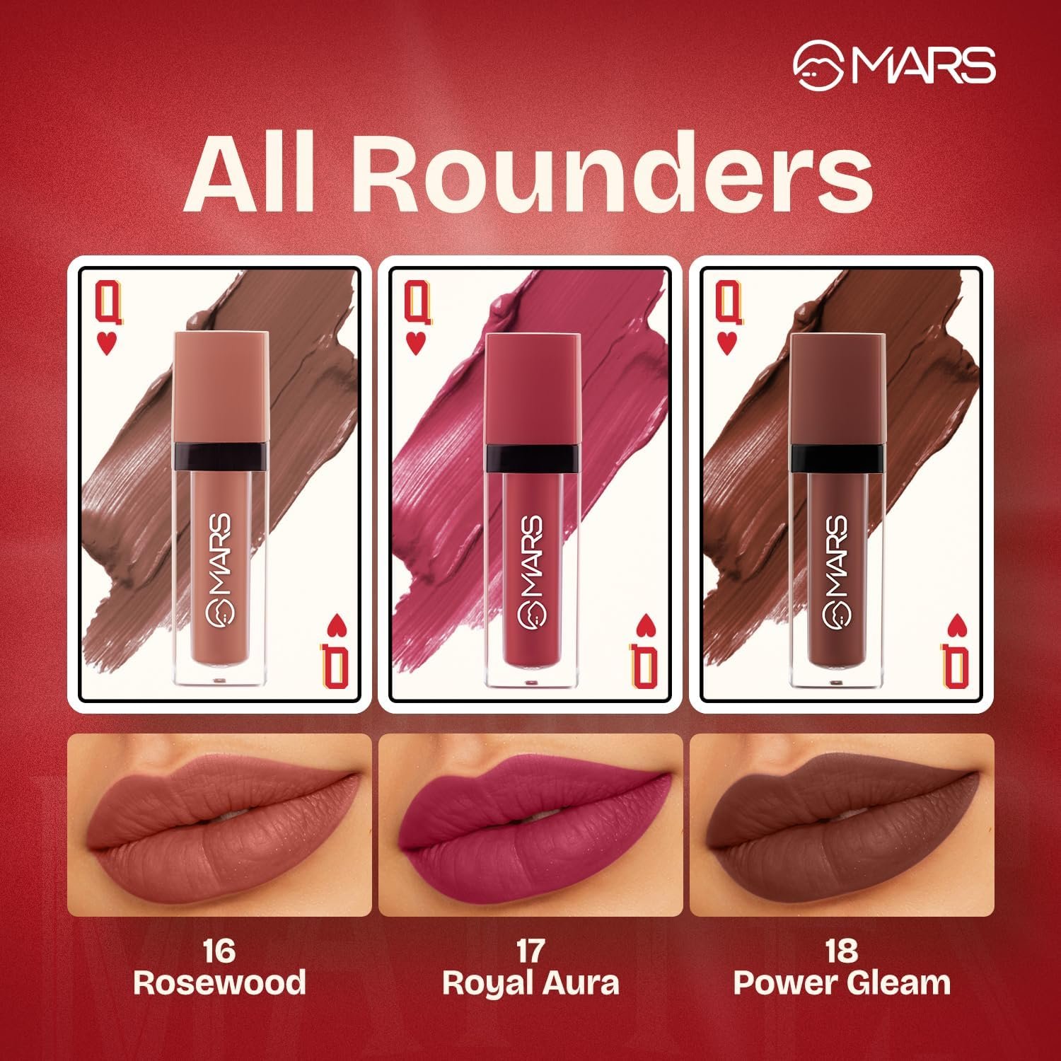 MARS Queen of Mattes Lipstick Valentine Gift Items Box Set, 3 x 4.5 ml, Smudgeproof, Transferproof, Intense Pigmentation, Long-Lasting (ALL ROUNDER) - Image 5