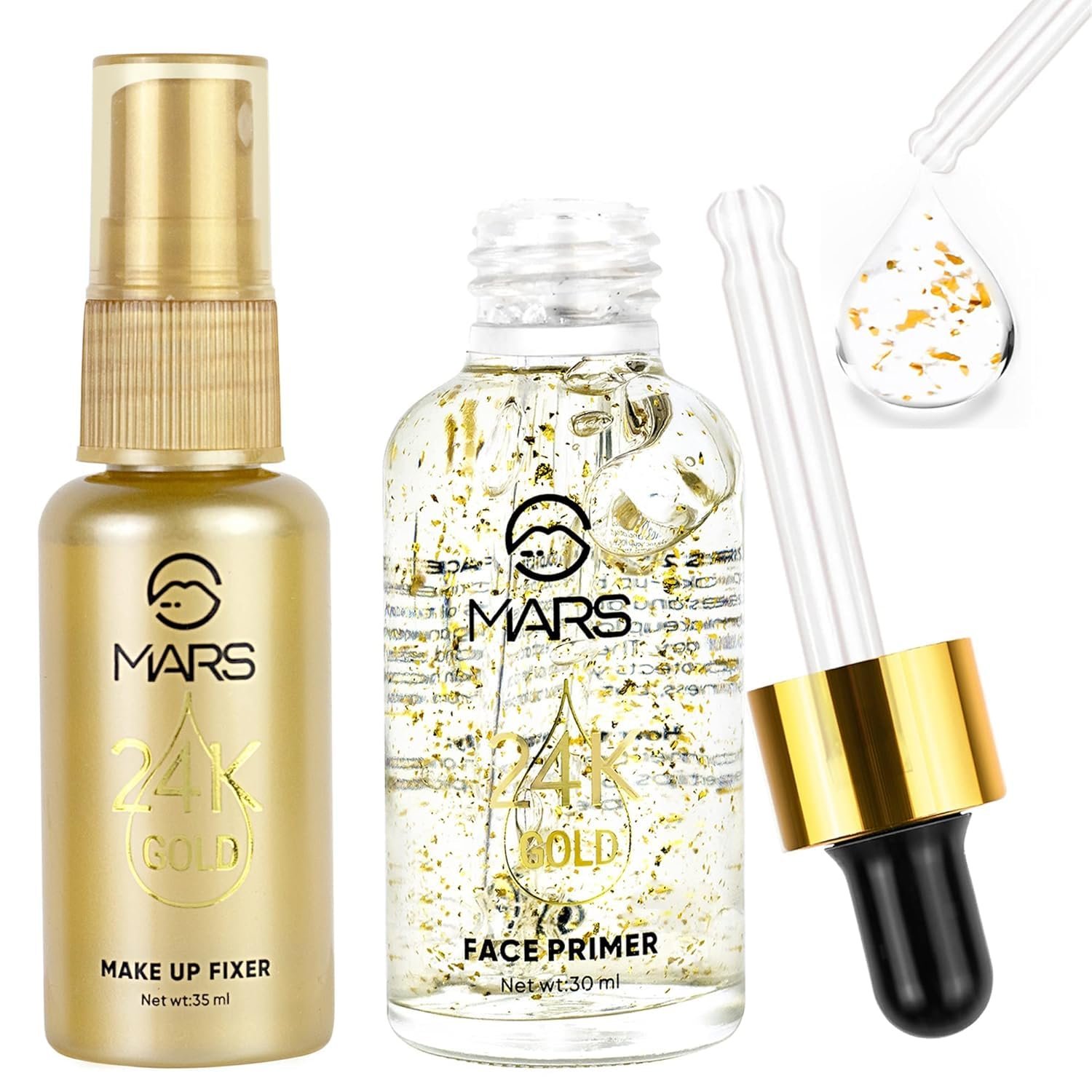 MARS PREMIUM 2in1 24K Gold Face Primer and Make up fixer Set, 65ml -SH7711