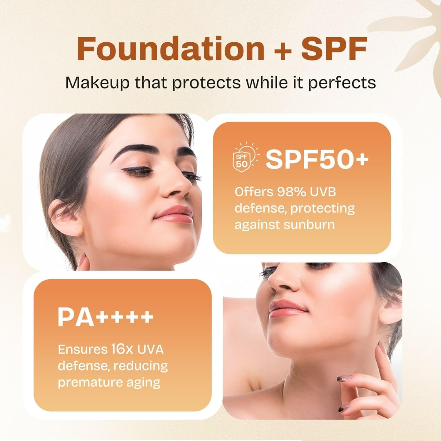 MARS High Coverage Foundation SPF50 PA++++UVA & UVB Protection, Lightweight, Suitable for All Skin Types(03-Natural Beige), 25Ml - Image 2