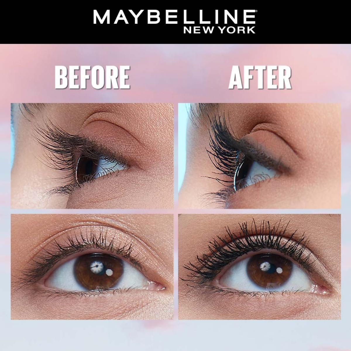 Maybelline New York Lash Sensational Sky High Mascara, Very Black, Lengthening and Volumizing Mascara With Bamboo Extract & Fibres, Ophthalmologist tested and Waterproof | 6ml - Image 2