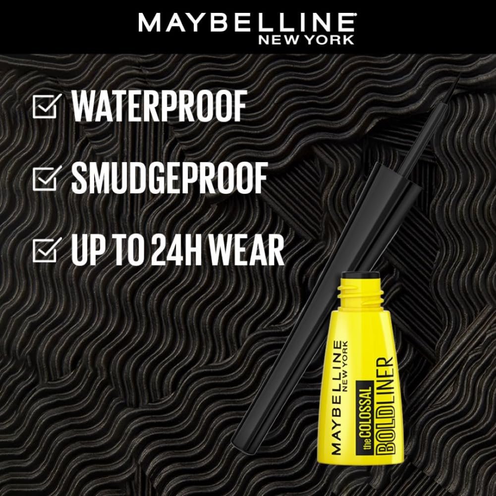 Maybelline New York Colossal Bold Liner - Black, smudge-proof and water-proof Long-lasting eyeliner. Maybelline New York Colossal Bold and dark eyeliner is for everyday use | 3ml - Image 3