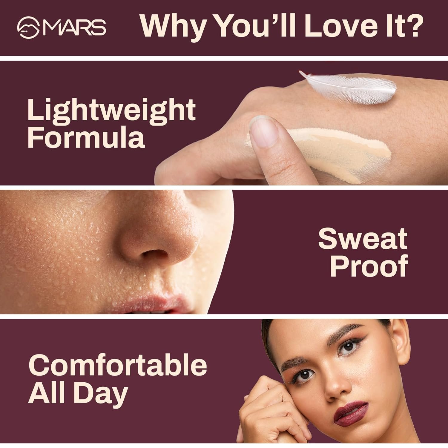 MARS SPF30 PA++++Zero Blend Weightless Foundation for Makeup (30ml) (04-ALMOND BUTTER) | Long-Lasting | Matte Finish | Buildable Coverage | Sweat-Proof - Image 2