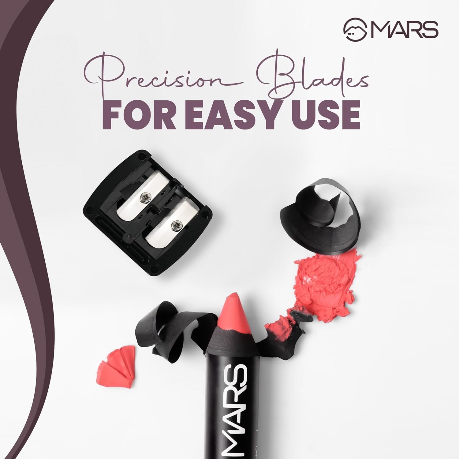 MARS 2in1 Dual Sharpener I Professional Grade Sharpener | Sharpens any type of Pencil & Lip Crayon | Compact and Portable. - Image 2