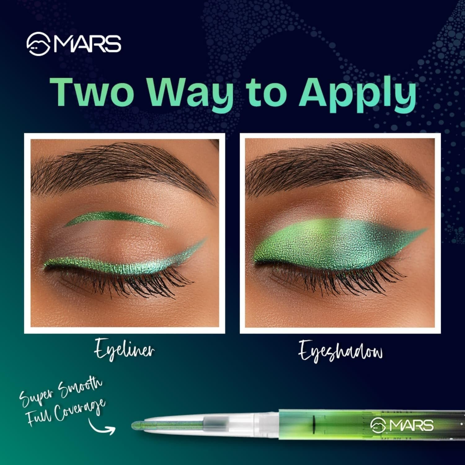 MARS PREMIUM Northern Lights In A Pencil Retractable Eyeliner (0.35gm) (02-ALASKAN AZURE) | Duo-Chrome Shimmer Effect | Long-Lasting | Water Restiant & Smudge-Resistant | Silky Smooth Glide | All Day Wear-SH7711 - Image 3