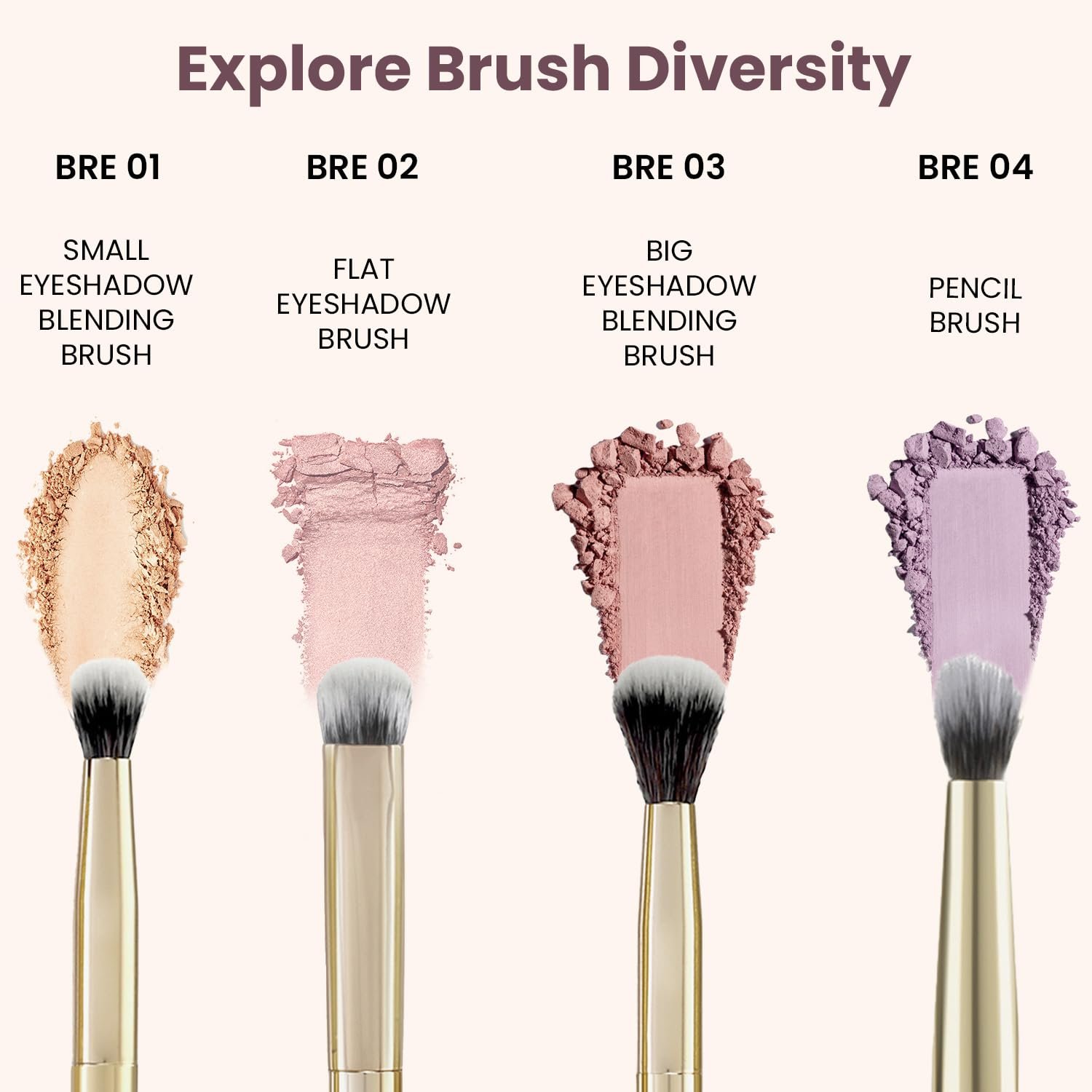 MARS Artist's Arsenal Professional Big Blending Eyeshadow make up Brush | Feather Soft Touch | Precise Synthetic Bristle | Perfect for Eyeshadow | Luxe Packaging Makeup Brush (Golden) - Image 4