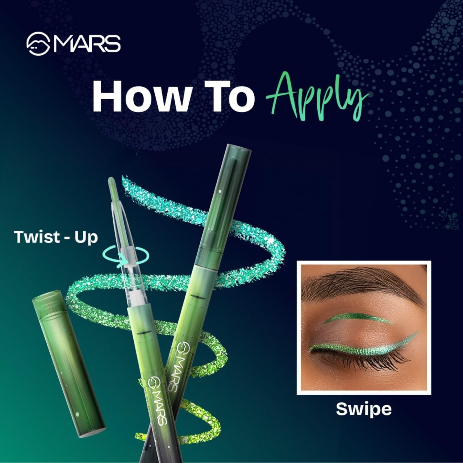 MARS PREMIUM Northern Lights In A Pencil Retractable Eyeliner (0.35gm) (02-ALASKAN AZURE) | Duo-Chrome Shimmer Effect | Long-Lasting | Water Restiant & Smudge-Resistant | Silky Smooth Glide | All Day Wear-SH7711 - Image 4