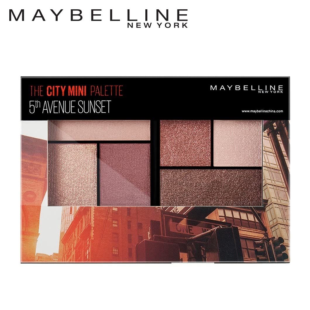 Maybelline New York The City Mini Eye Shadow Palette - 5th Avenue Sunset, 6 Highly Blendable Shades, Shimmer & Metallic Finish. The City Mini Eyeshadow Palette is Pigmented & Long-lasting - Image 3
