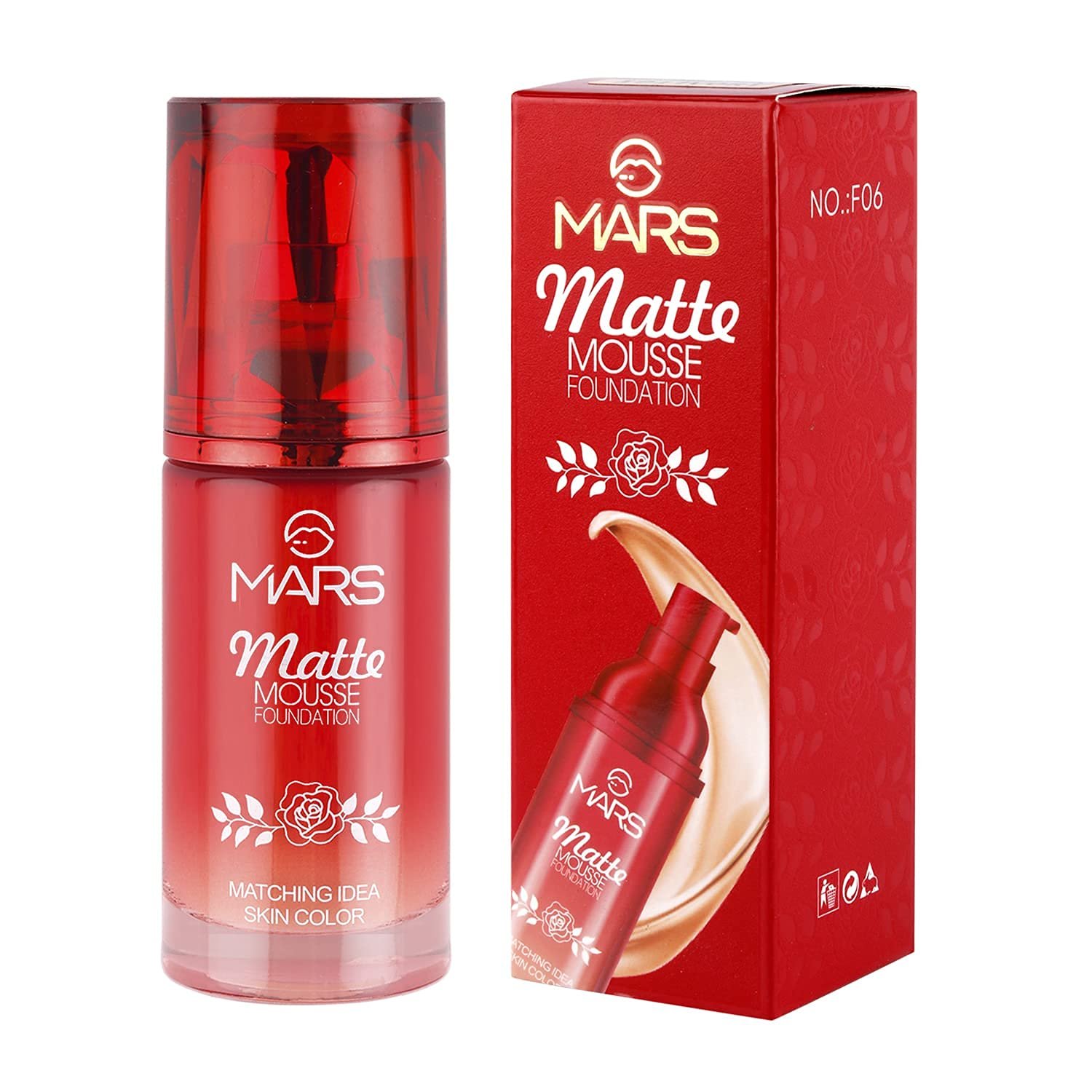 Mars Matte Mousse Foundation Light Weight Waterproof F06 60ml (Shade 101-Ivory)(Pack of 1)