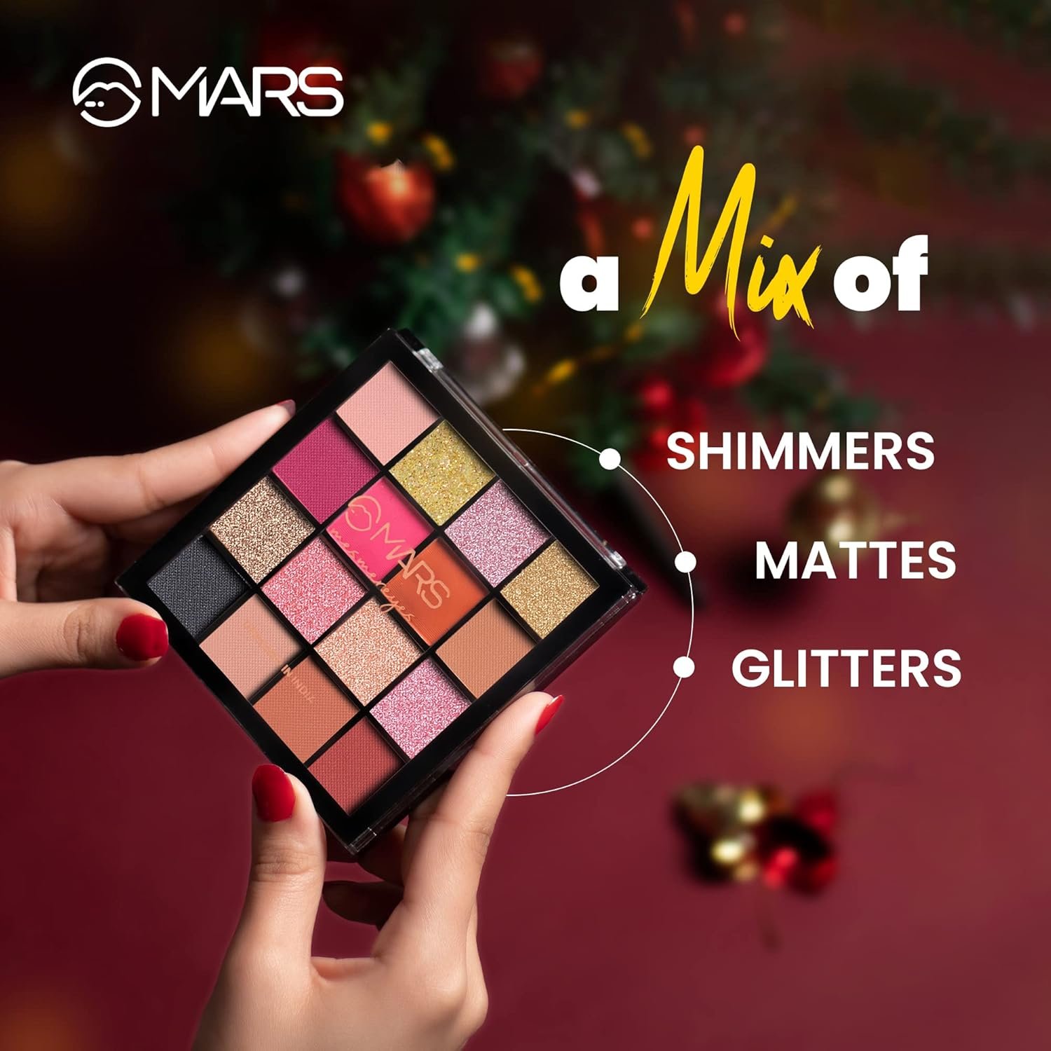 MARS Highly Pigmented Mesmereyes Smoky Eyes, 16-Color Eyeshadow Palette | Multicolor | Matte Finish | Shimmery Eye Shadow Palette - Image 2