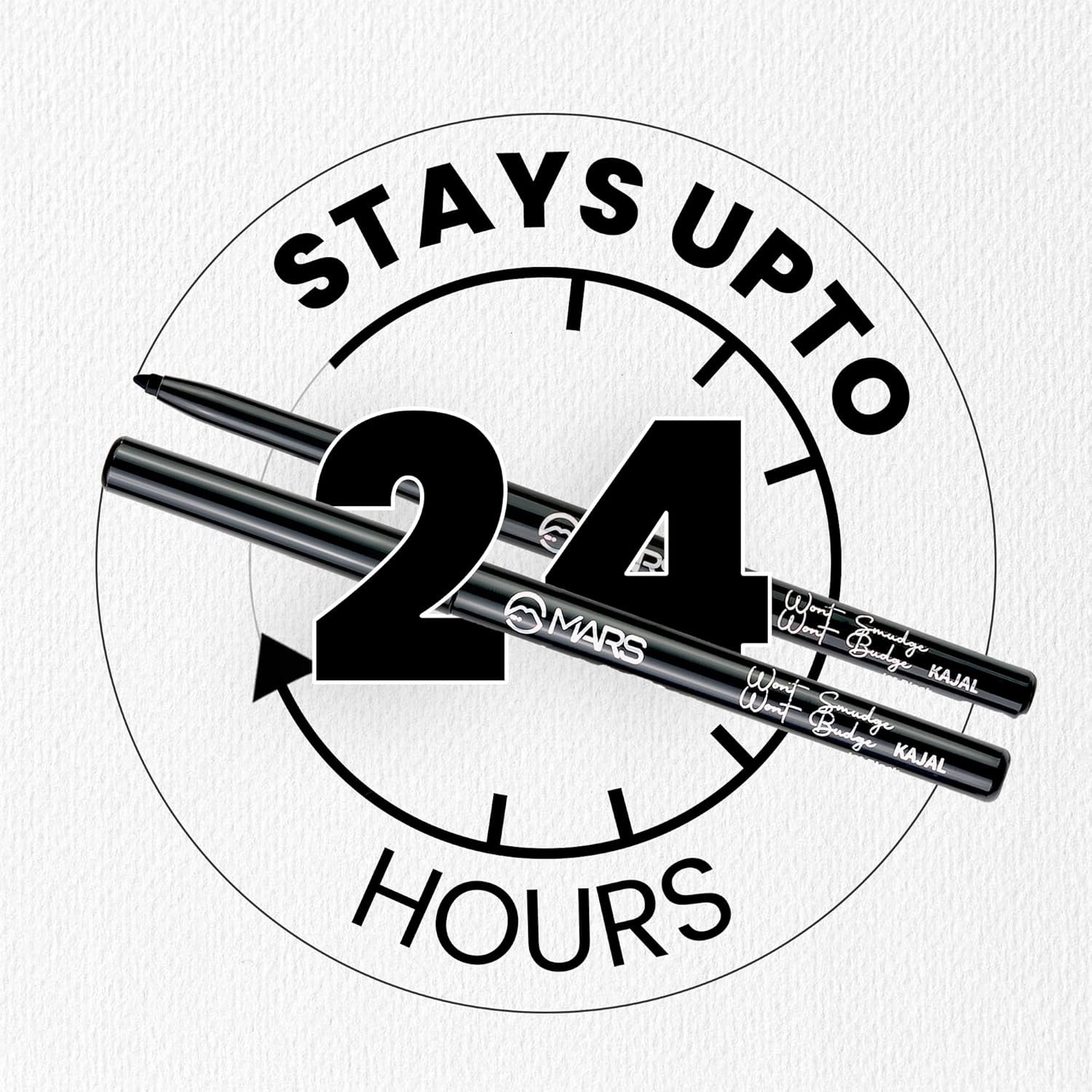 MARS won't Smudge Long Lasting Waterproof Super Black Kajal (Jet Black, 0.35 g) - Image 5