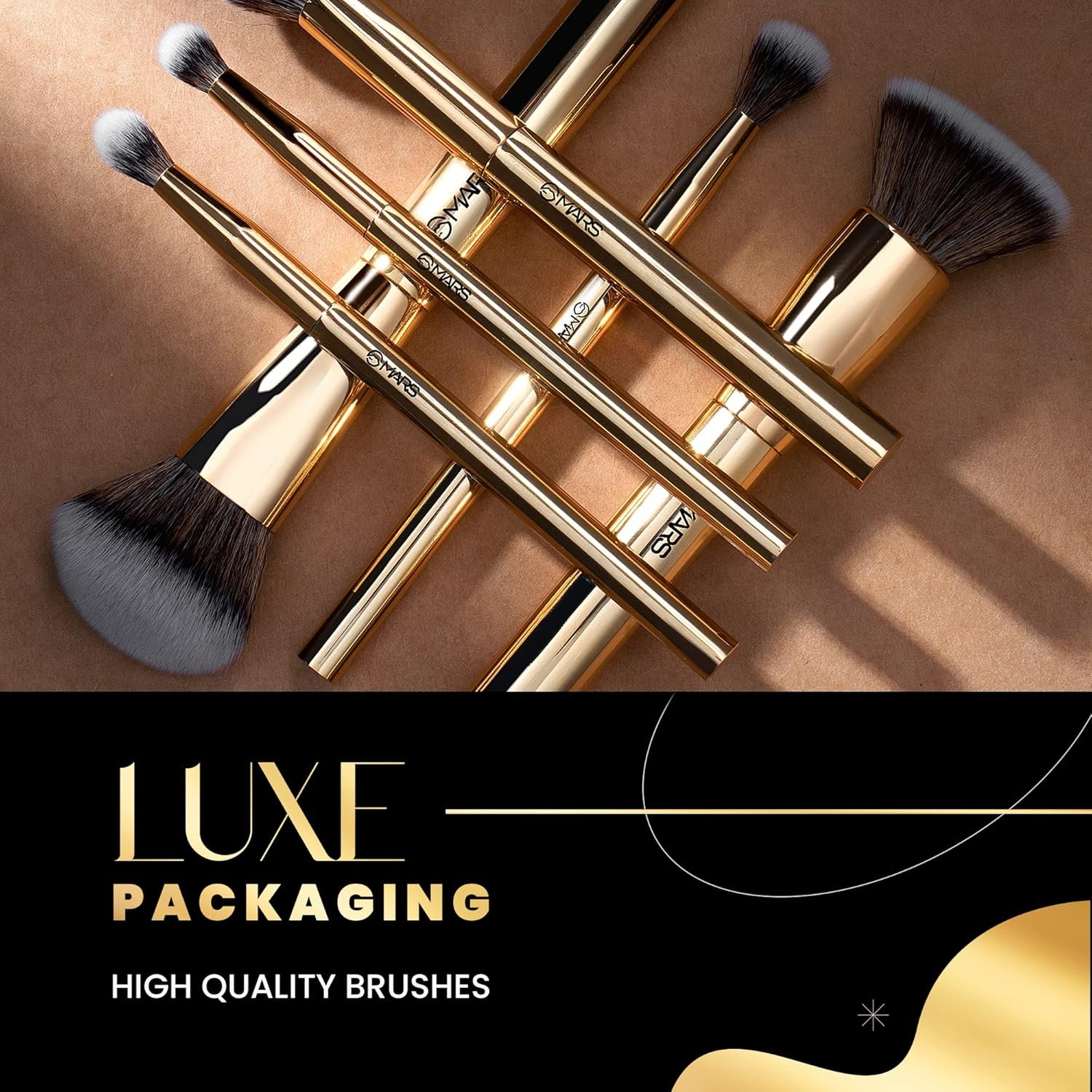 MARS Artist's Arsenal Makeup Brush Set for Professional Makeup | Eyeshadow Blending Brushes (3pcs) | Foundation, Blush, Powder and Foundation Brush (1pcs each) - Image 2