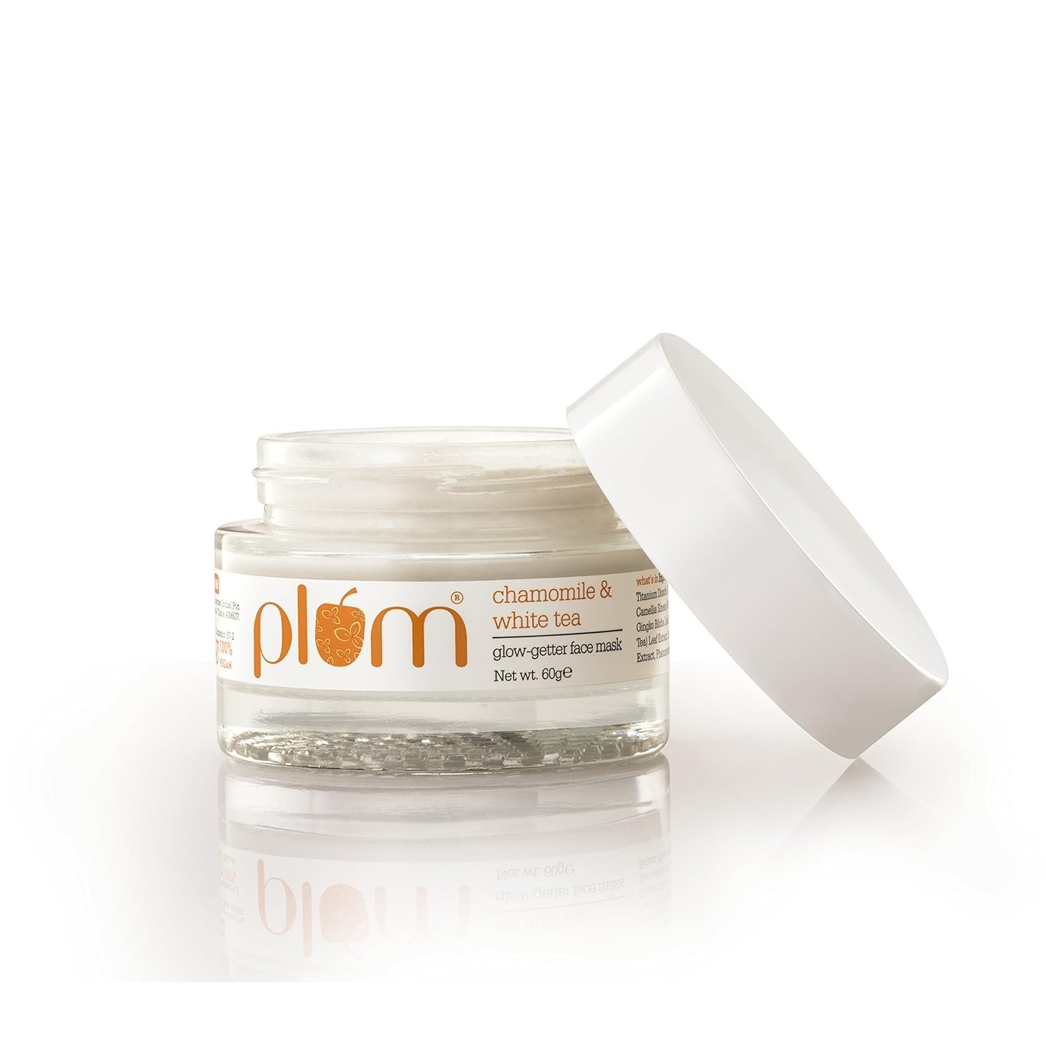 Plum Chamomile & White Tea Glow-Getter Face Mask | De-tanning Clay Mask | For Normal, Combination Skin | 100% Vegan, Cruelty Free | 60g
