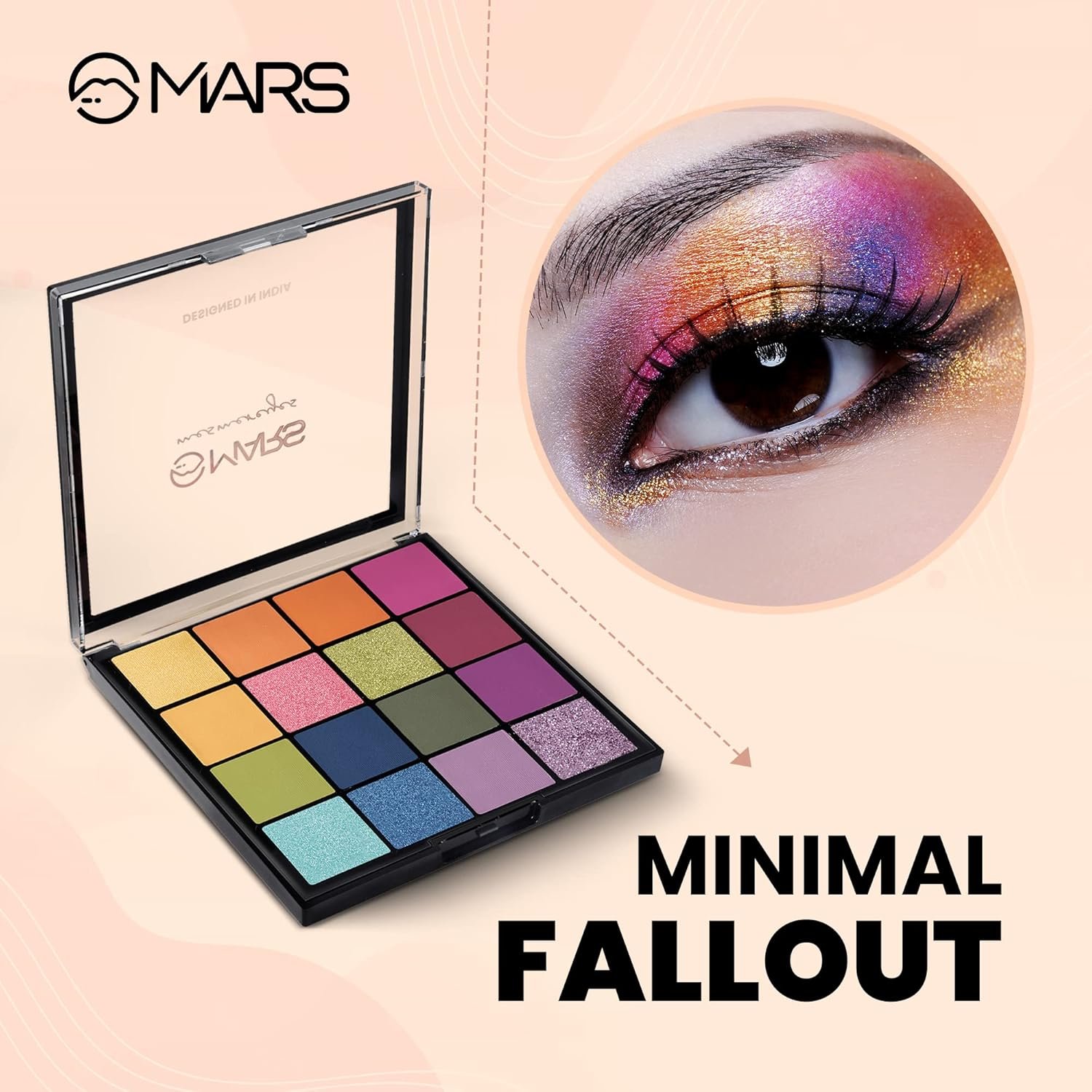 MARS Highly Pigmented Mesmereyes Smoky Eyes, 16-Color Eyeshadow Palette | Multicolor | Matte Finish | Shimmery Eye Shadow Palette - Image 3