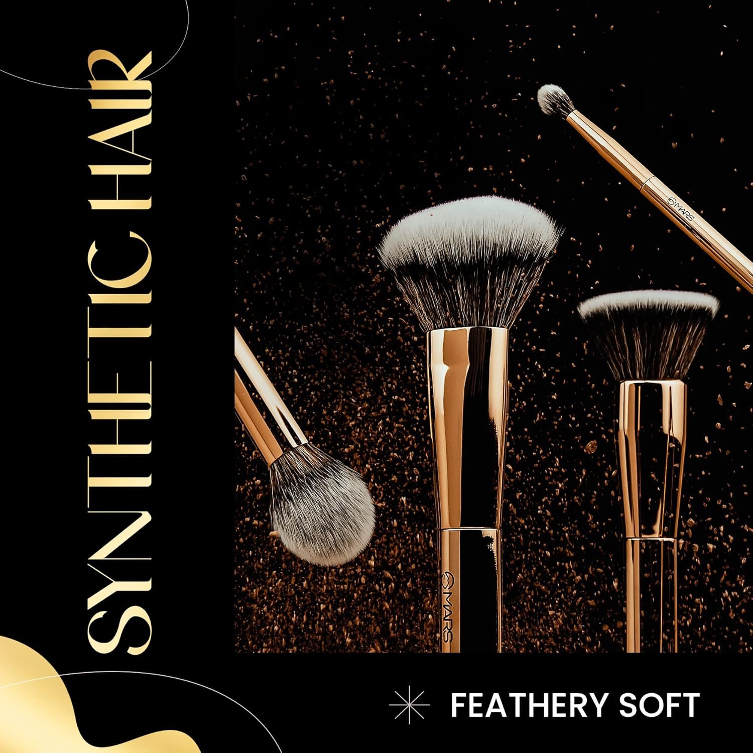 MARS Artist’s Arsenal Makeup Brush Set for Professional Makeup | Eyeshadow Blending Brushes (3pcs) | Foundation, Blush, Powder and Foundation Brush (1pcs each)