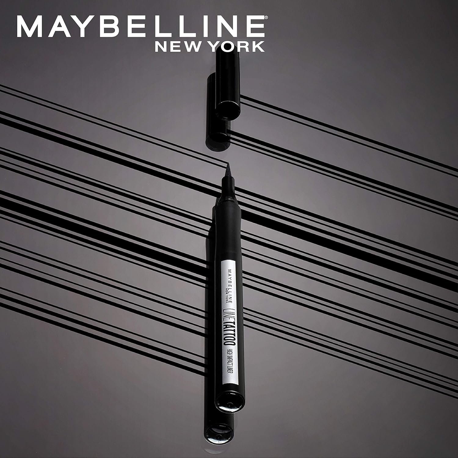 Maybelline New York Pencil Matte Finish Eyeliner, Intense Eyeliner, Long-lasting, Felt-tip Applicator, Line Tattoo High Impact Liner, Black (Pack of 2) - Image 5