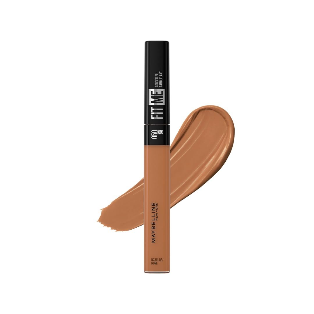 Maybelline New York Fit Me Concealer, Oil free Liquid Concealer conceals dark circles, redness, flaws, and blemishes. Fit Me Liquid Concealer suits oily skin & dry skin – Cafe|6.8ml