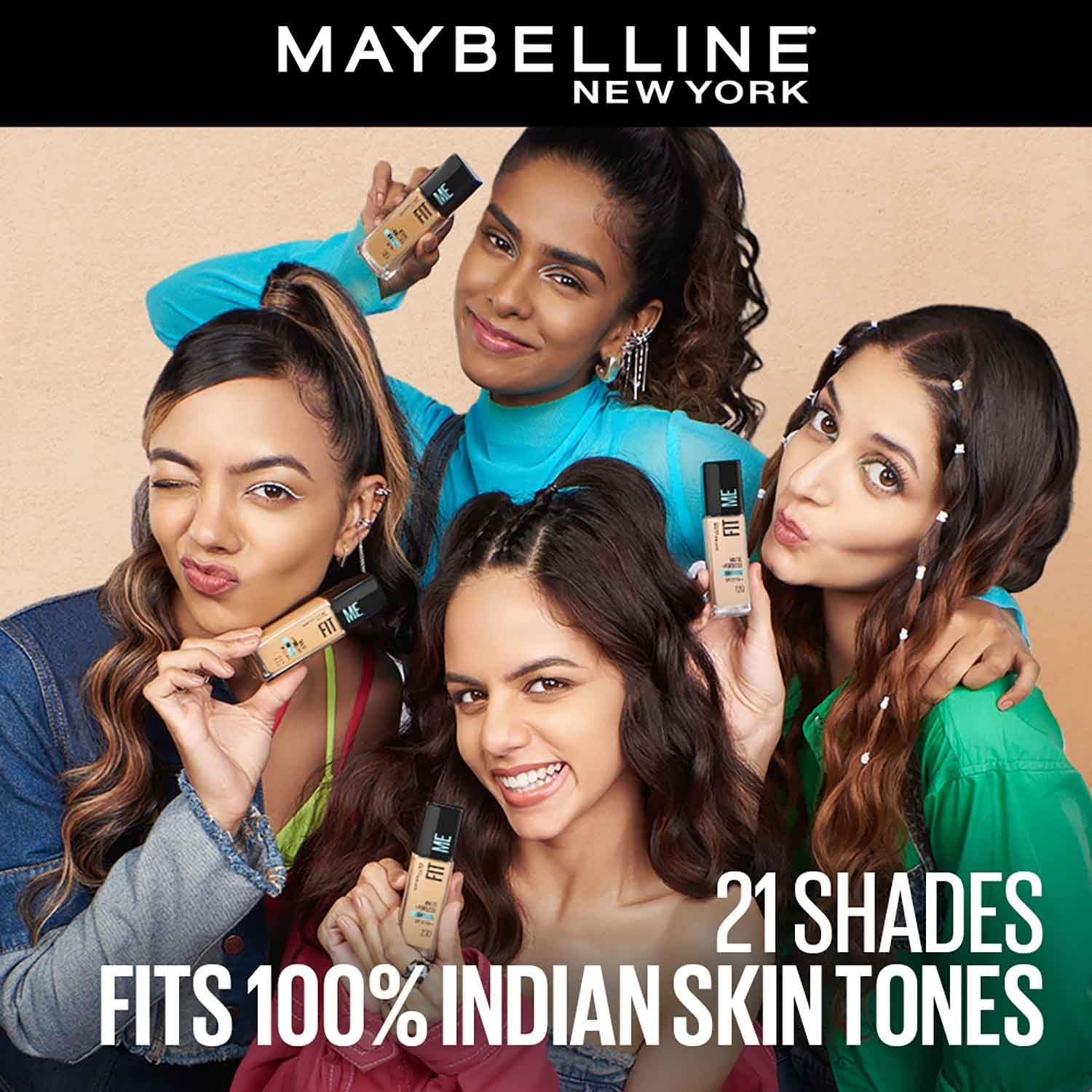 Maybelline New York Liquid Foundation For All Skin Type,Full Matte Finish, With SPF, Absorbs Oil, Fit Me Matte + Poreless, 128 Warm Nude, 30 Ml - Image 4