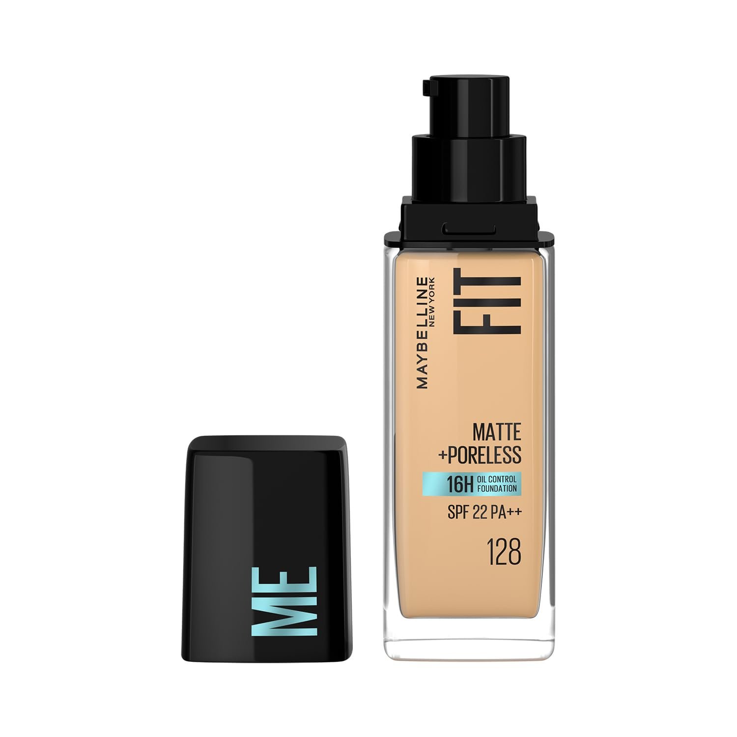 Maybelline New York Liquid Foundation For All Skin Type,Full Matte Finish, With SPF, Absorbs Oil, Fit Me Matte + Poreless, 128 Warm Nude, 30 Ml - Image 8