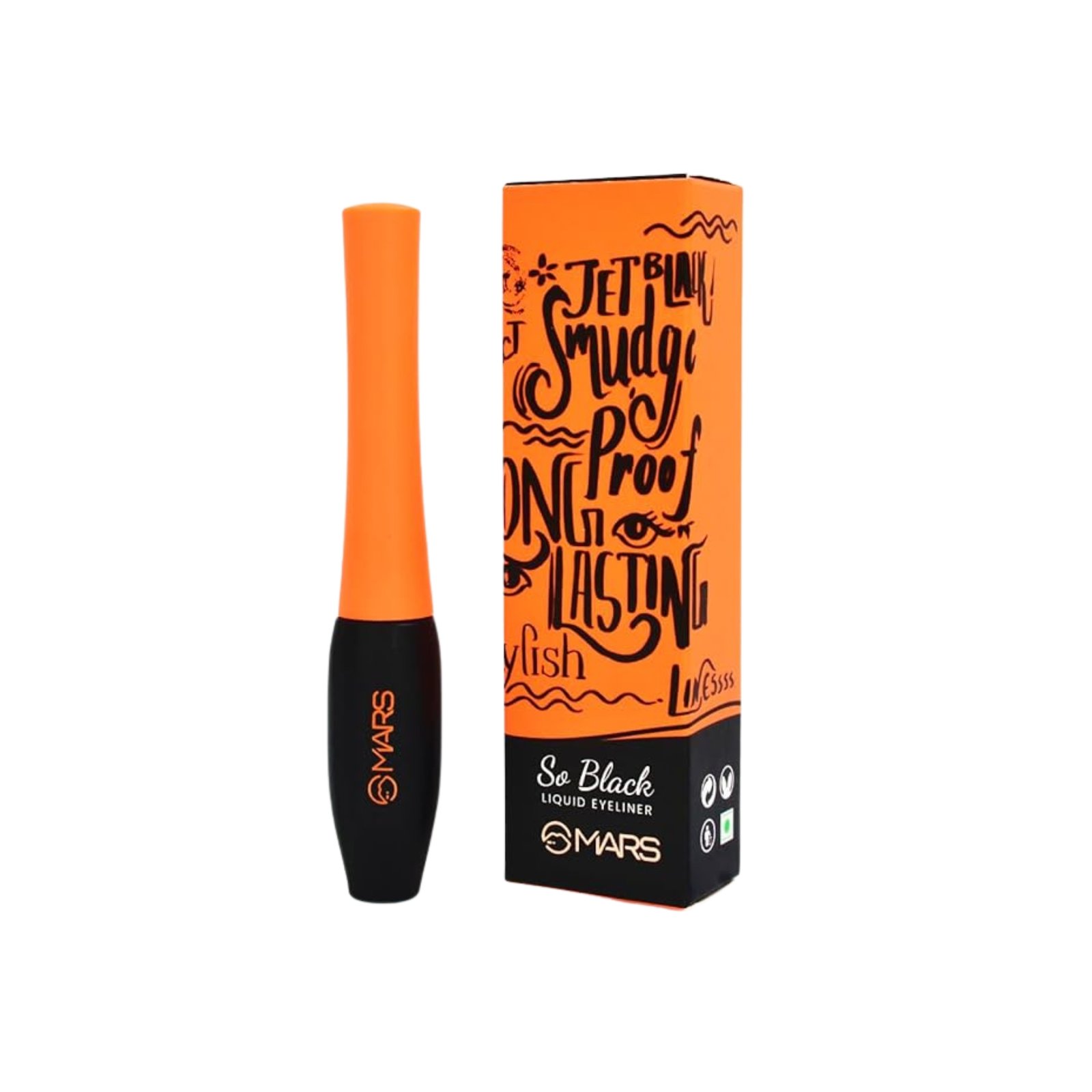 MARS Black Liquid Eyeliner 5gm | Smudge-Proof & Long Lasting | Intense Pigment, Waterproof Formula, & Easy Application for All-Day Wear | Achieve Flawless Cat Eyes