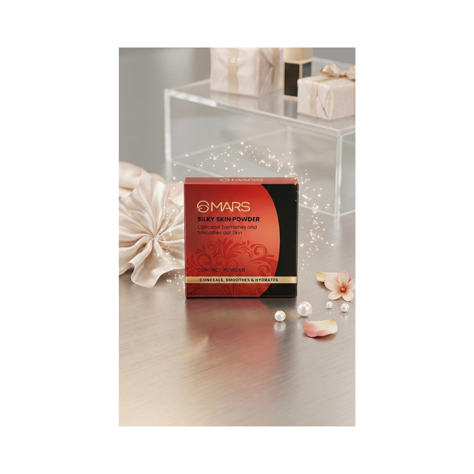 Premium Silky Skin Mars 2-in-1 Compact Powder - Long Lasting Matte Finish with Built-in Puff & Mirror | Oil Control & Pore Blurring Face Powder for Wedding, Travel - Image 5