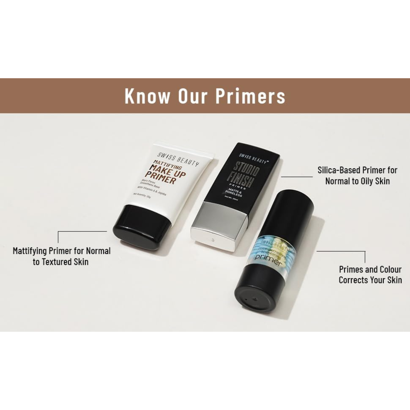 SWISS BEAUTY Makeup Primer Oil Free Mattifying Long Lasting Base, Shades, 30 ml - Image 4