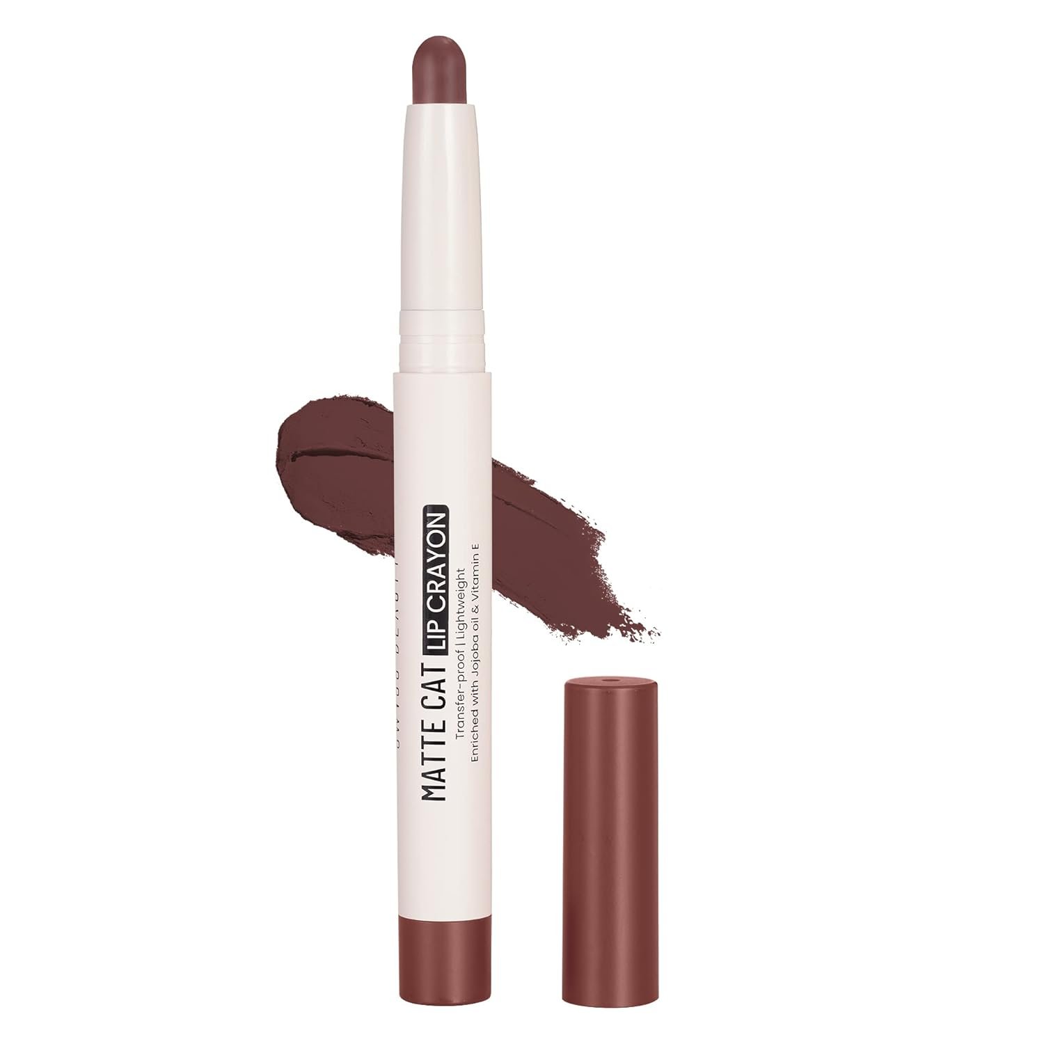 Swiss Beauty Non-Transfer Matte Cat Lip Crayon | Water-Resistant | Long-Lasting 8 Hours Stay | Retractable Lip Crayon | Shade – Choclate Fudge, 1.5g |