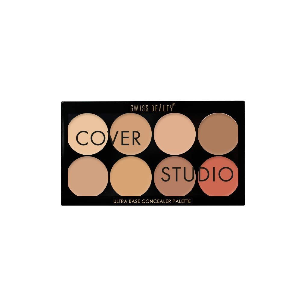 Swiss Beauty Ultra Base Concealer Palette, Face MakeUp, Multicolor-02, 16g and Swiss Beauty Matte Lip Pallete, Multicolor-01, 10g - Image 2
