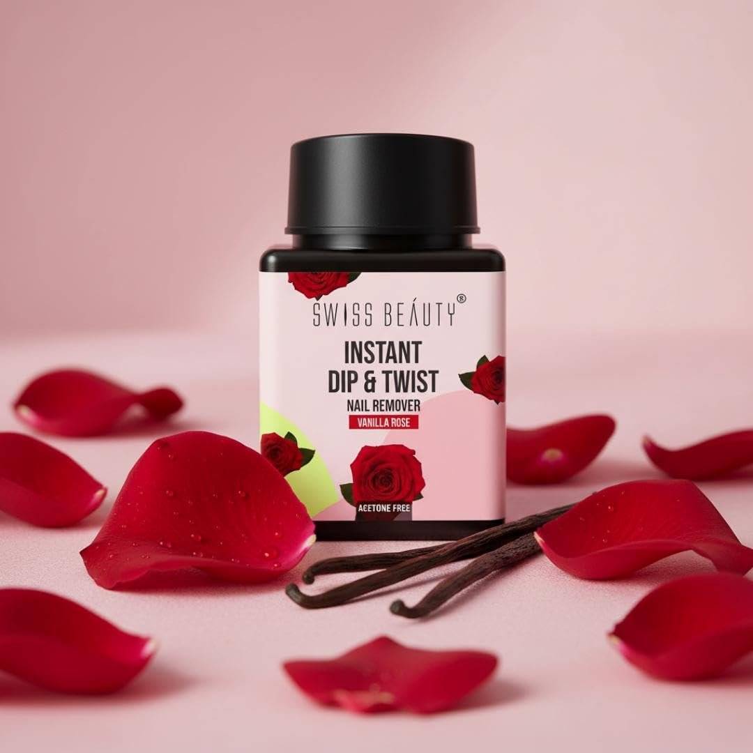 Swiss Beauty Instant Dip & Twist Nail Remover, Vanilla Rose, 80ml