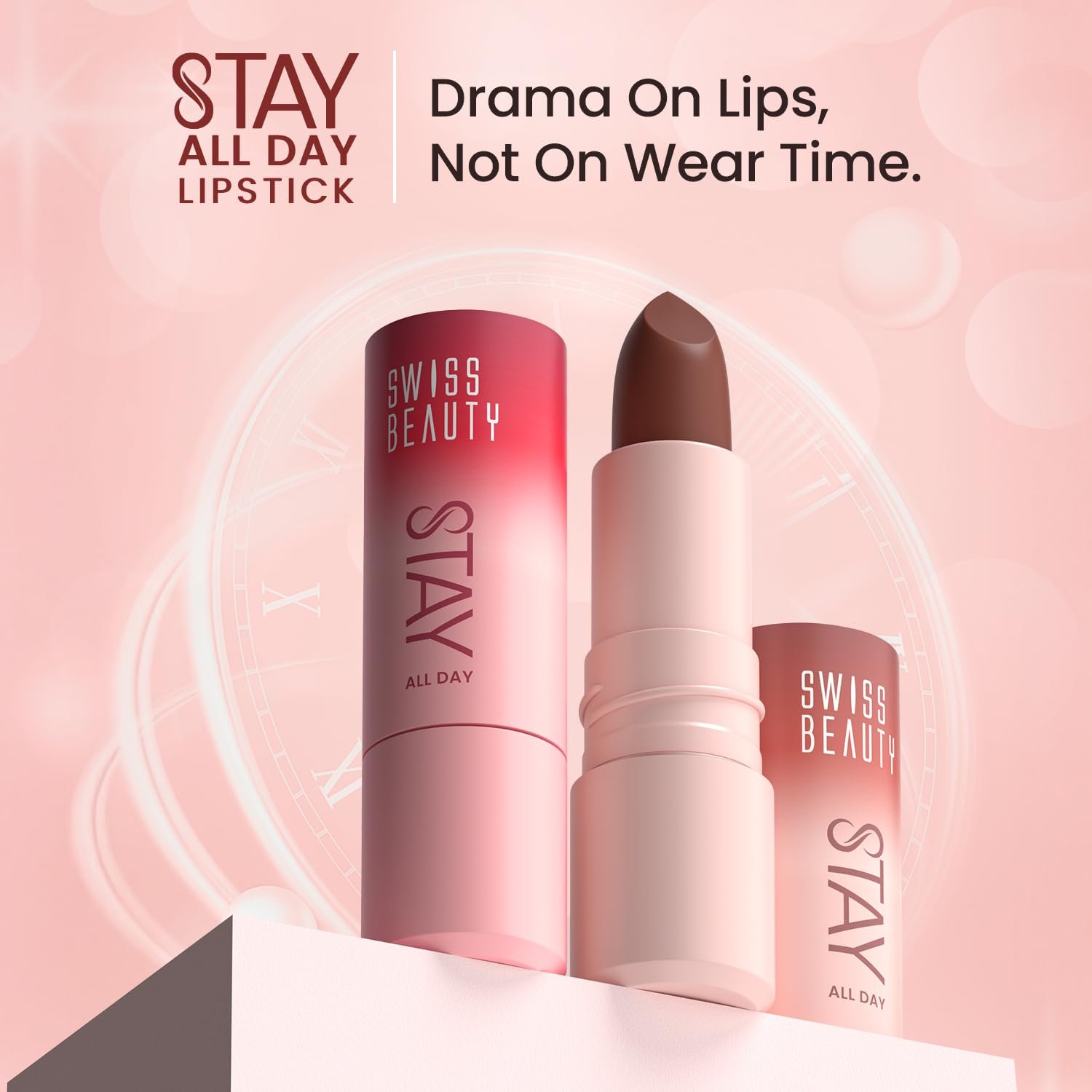 Swiss Beauty Stay All Day Lipstick | 12-Hour Stay | Transfer-Proof | Matte Finish | With Vitamin E & Shea Butter | Shade- 8. Classy, 4g