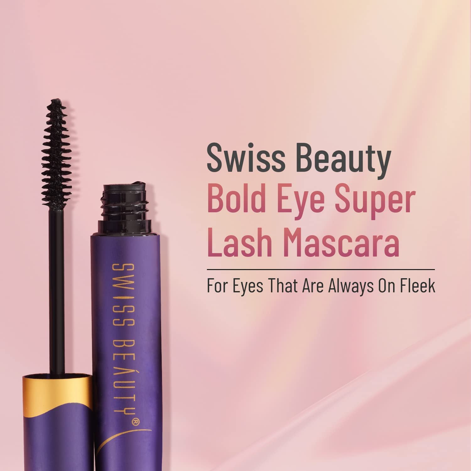 Swiss Beauty Super Lash Mascara | Instant Lift & Curl | Water-Resistant | Intense Colour Payoff | Long-Lasting | Black, 7.5Ml