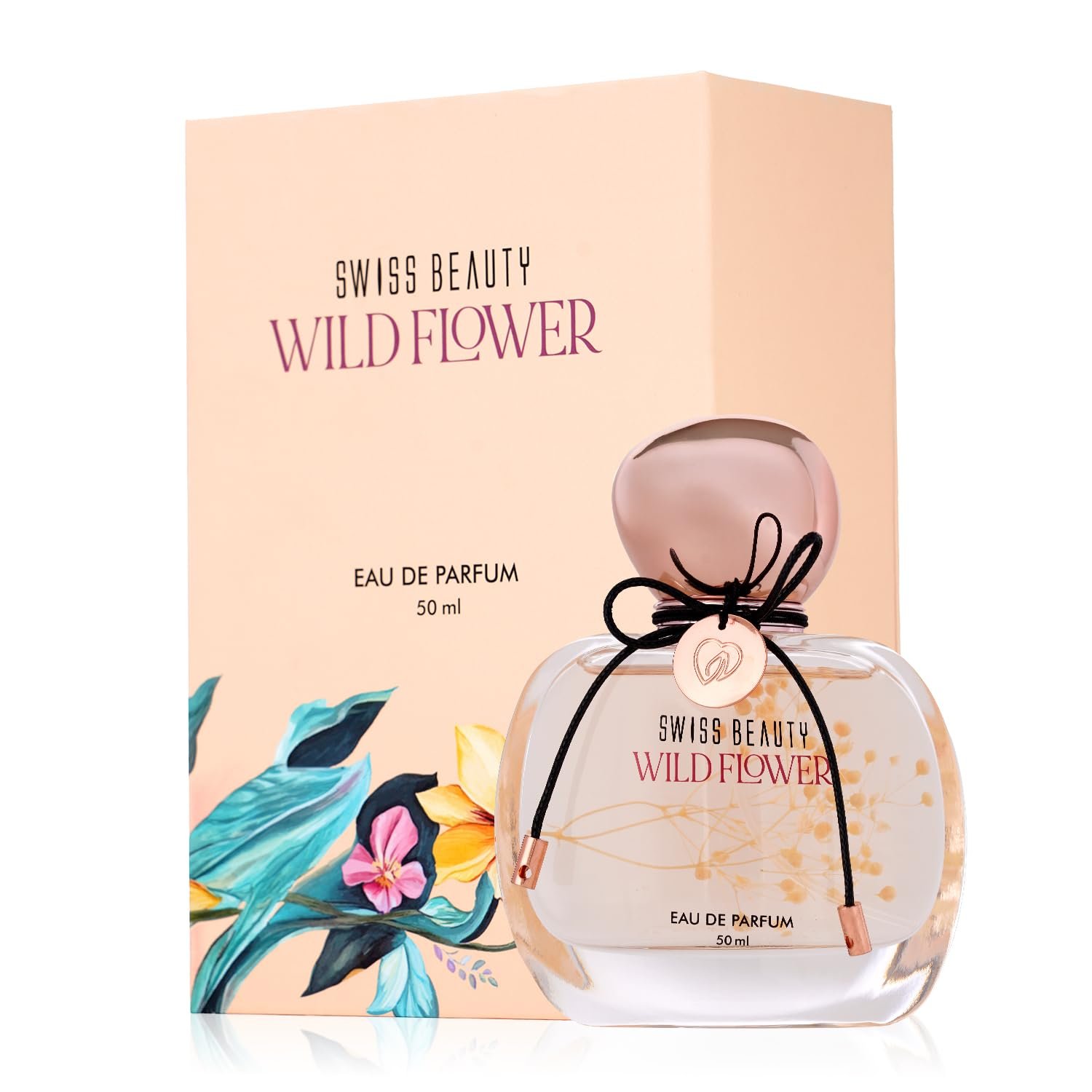 Swiss Beauty Wild Flower EDP | Long-Lasting | Ideal For Gifting | Everyday Wear | Top Note: Mandarin | Middle Notes: Peony & Roses | Base Note: Musk | 50ml - Image 2
